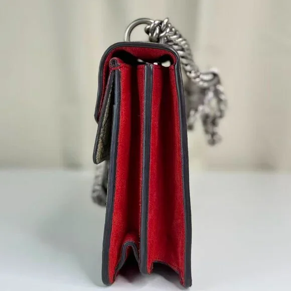 Gucci GG Logo Supreme Medium Dionysus Shoulder Bag with Red Interior - Picture 2 of 8